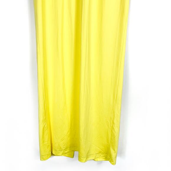 Superdown Raquel Maxi Skirt Yellow Jersey Surplice Back Slit Pull On Sz M - Picture 5 of 8